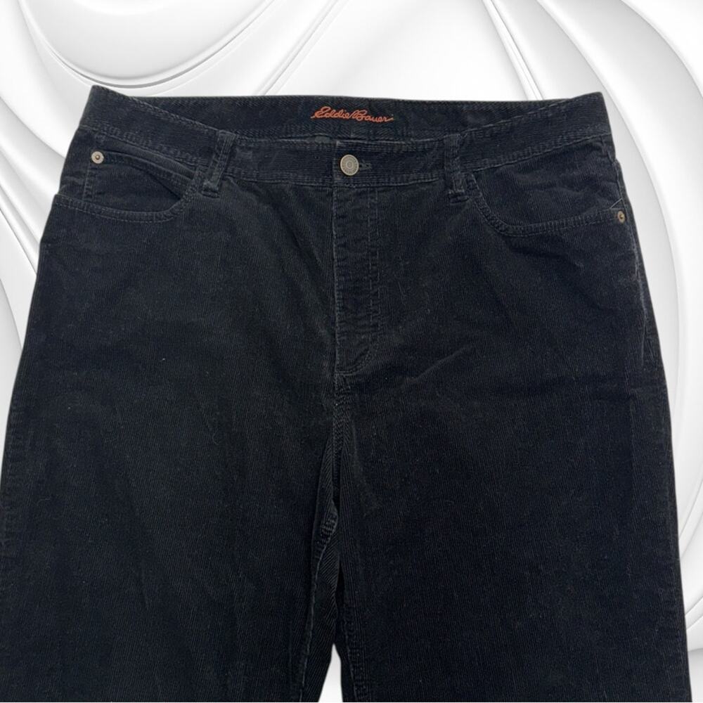 EDDIE BAUER Women’s 14 Black Corduroy Straight Leg Jeans